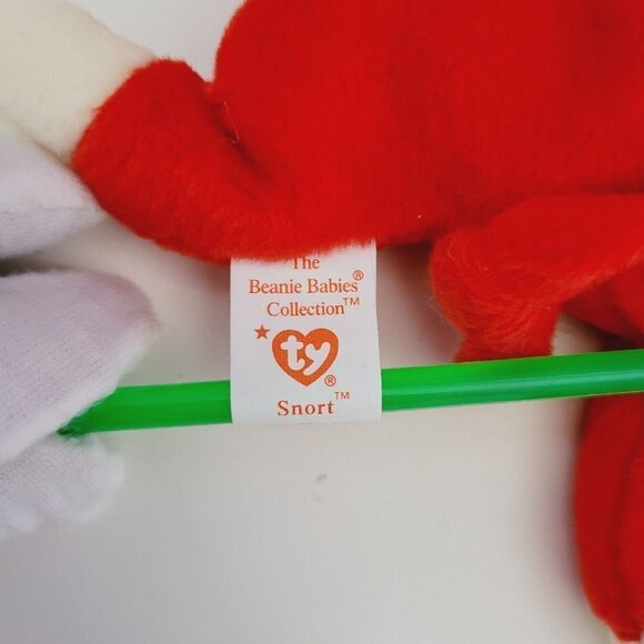 Ty Beanie Baby SNORT The Bull 4th/5th Gen 1995 8" PRISTINE TRUSTED SELLER NWT - Picture 10 of 12